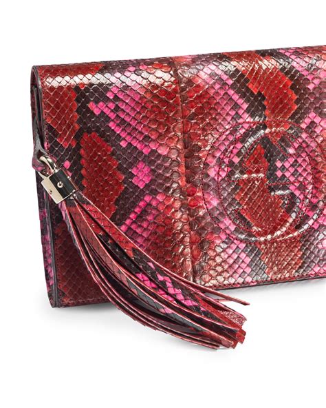 gucci soho python clutch